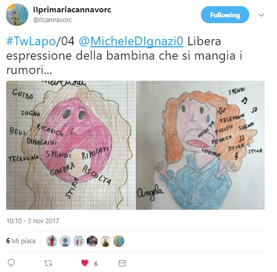 Bambina che si mangia i rumori